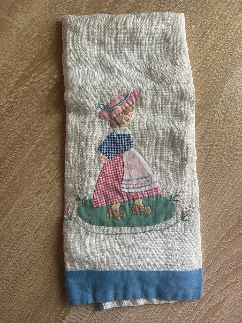Linen Embroidered handmade kitchen towel